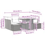 vidaXL Ensemble de salle à manger de jardin 7 pièces avec coussins en poly rotin noir et acacia