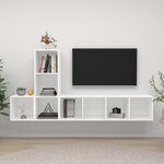 vidaXL Ensemble de meuble TV 3 Pièces Blanc Aggloméré