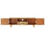 vidaXL Meuble TV sculpté à la main 120x30x40 cm Bois de récupération