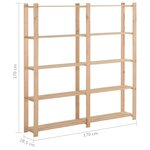 vidaXL Étagère de stockage 5 niveaux 170x28 5x170cm Bois de pin massif