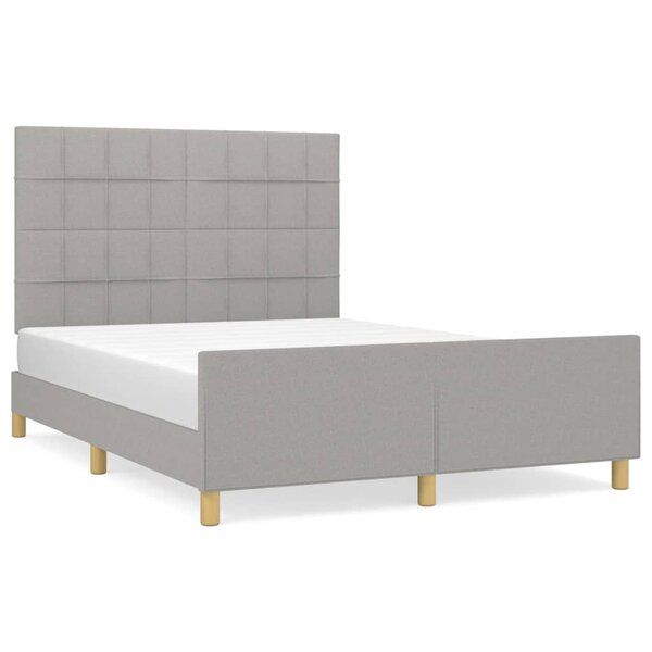 vidaXL Cadre de lit sans matelas gris clair 140x200 cm tissu