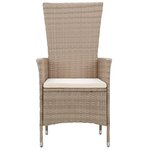 vidaXL Ensemble de salle à manger de jardin avec coussins 9 Pièces Beige