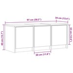 vidaXL Meuble TV avec LED sonoma gris 97x34x40 cm bois d'ingénierie