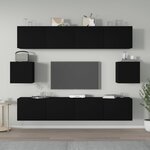 vidaXL Ensemble de meubles TV 6 Pièces Noir Bois d'ingénierie