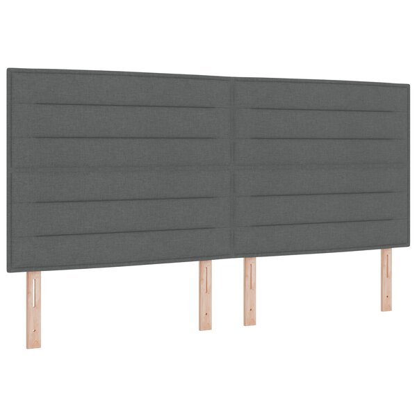 vidaXL Tête de Lit LED Design Lignes Gris Foncé 100 cm Tissu