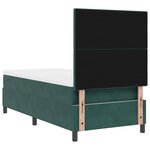 Lit à sommier tapissier avec matelas et LED Vert foncé 100x200 cm Velours