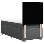 vidaXL Sommier à lattes de lit avec matelas Gris foncé 100x200cm Tissu