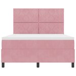 Lit à ressort vidaXL avec matelas et LED rose 140x190 cm velours
