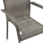 vidaXL Chaises empilables d'extérieur lot de 6 Gris Résine tressée