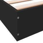 vidaXL Cadre de lit noir 75x190 cm bois d'ingénierie
