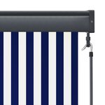 vidaXL Store roulant d'extérieur 60x250 cm Bleu et blanc