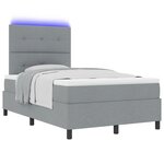 vidaXL Lit avec Sommier avec Matelas et LED Gris clair 120x190 cm Tissu