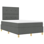 vidaXL Lit à ressorts avec matelas gris foncé petit double en tissu