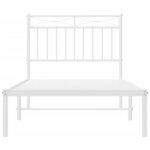 vidaXL Cadre de lit métal sans matelas avec tête de lit blanc 90x190cm
