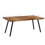 vidaXL Table à manger Teck recyclé et acier 180x90x76 cm
