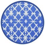 vidaXL Tapis d'extérieur bleu et blanc Ø120 cm PP