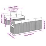 vidaXL Ensemble de canapé de jardin 8 pièces avec coussins noir en rattan poly acacia