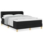 Lit Box Spring vidaXL avec Matelas  Noir  140x200 cm  Tissu