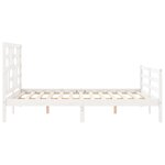 vidaXL Cadre de lit avec tête de lit blanc King Size bois massif