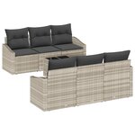 vidaXL Canapés de Jardin 7 Pièces avec Coussins Gris Clair