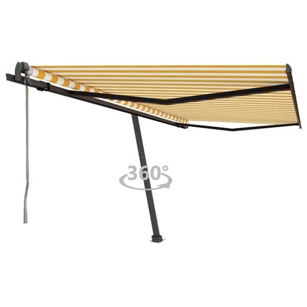 vidaXL Auvent automatique sur pied 450x350 cm Jaune/Blanc