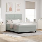Lit à ressorts vidaXL avec matelas Gris clair 140x200 cm Velours