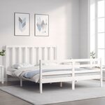 vidaXL Cadre de lit sans matelas blanc 160x200 cm bois de pin massif