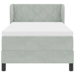 Lit à ressort vidaXL avec matelas Gris clair 90x190 cm Velours