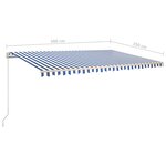 vidaXL Auvent automatique rétractable avec poteaux 5x3 5 m Bleu blanc