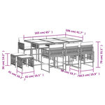 vidaXL Ensemble à manger de jardin et coussins 11 Pièces marron rotin