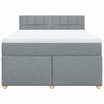vidaXL Sommier à lattes de lit avec matelas Gris clair 140x190cm Tissu