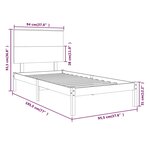 vidaXL Cadre de lit sans matelas blanc 90x190 cm bois massif