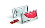 Boite de 10 Badge CLASSIC Magnétique 74 x 34 mm Argent DURABLE