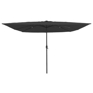 Parasol carré de jardin vidaXL avec lumières LED 295x245 cm en anthracite