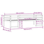 vidaXL Cadre de lit d'enfant blanc 75x190 cm bois de pin massif