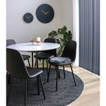 2 chaises de salle à manger en cuir synthétique noir avec pieds noirs