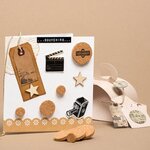 100 étiquettes kraft 9 x 4 cm avec fil métallique