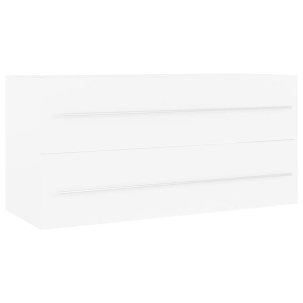 vidaXL Armoire d'évier Blanc 100x38 5x48 cm Aggloméré