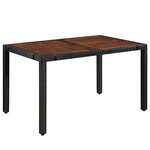 vidaXL Ensemble à manger d'extérieur 7Pièces Résine tressée acacia Noir