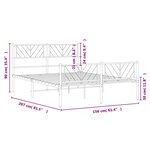 vidaXL Cadre de lit métal sans matelas avec pied de lit noir 150x200cm