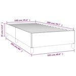vidaXL Cadre de lit Taupe 100x200 cm Tissu