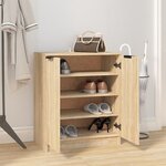 vidaXL Armoire à chaussures Chêne Sonoma 59x35x70 cm Bois d'ingénierie
