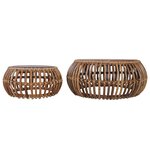 vidaXL Tables basses 2 Pièces Rotin naturel