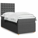 vidaXL Sommier à lattes de lit et matelas Gris foncé 90x190 cm Tissu