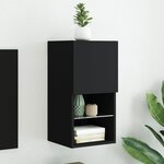 vidaXL Meuble TV avec lumières LED noir 30 5x30x60 cm