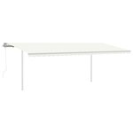 vidaXL Auvent automatique rétractable avec poteaux 6x3 m Crème