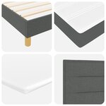 vidaXL Lit Box Spring avec Matelas Gris Foncé 200x200 cm Tissu