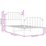 vidaXL Cadre de lit métal sans matelas avec pied de lit blanc 90x200cm