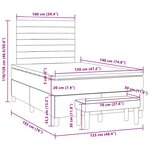 vidaXL Sommier à lattes de lit et matelas gris clair 120x190cm velours