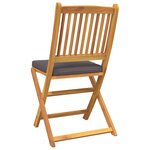 Chaises de jardin pliantes vidaXL avec coussin gris 8Pièces en bois d'acacia massif